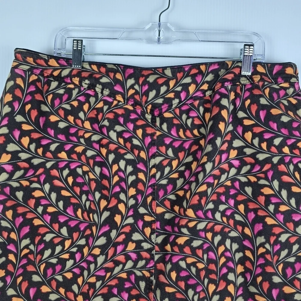 Talbots Womens Stretch Brown Pink Orange Plus Size Skirt Size 16W Pencil Casual